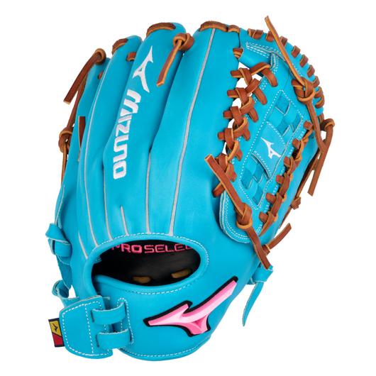 GPSF-13D Pro Select FP, Premium Infielder Fastpitch Glove, 12", Deep Pocket, Tartan Shock Web, Sky Blue, QuickTab Adjust back of wrist
