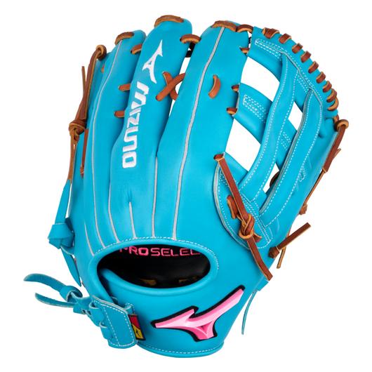 GPSF-72D Pro Select FP, Premium Outfielder Fastpitch Glove, 12.5", Deep Pocket, H Web, Sky Blue, QuickTab Adjust back of wrist