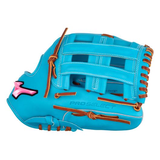 GPSF-72D Pro Select FP, Premium Outfielder Fastpitch Glove, 12.5", Deep Pocket, H Web, Sky Blue, QuickTab Adjust back of wrist