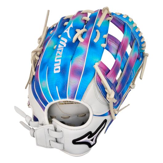 GMVPF-60MP MVP Prime M-Print, Utility Softball Glove, 12.5", H Web, Psychedelic Pattern, BioSoft Leather, Center Pocket Design, Print on Full grain leather, QuickTab Adjust back of wrist
