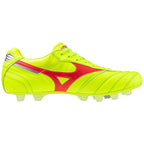 Morelia II FG Firm Ground Made in Japan Soccer Cleat, Safety Yellow/Fiery Coral