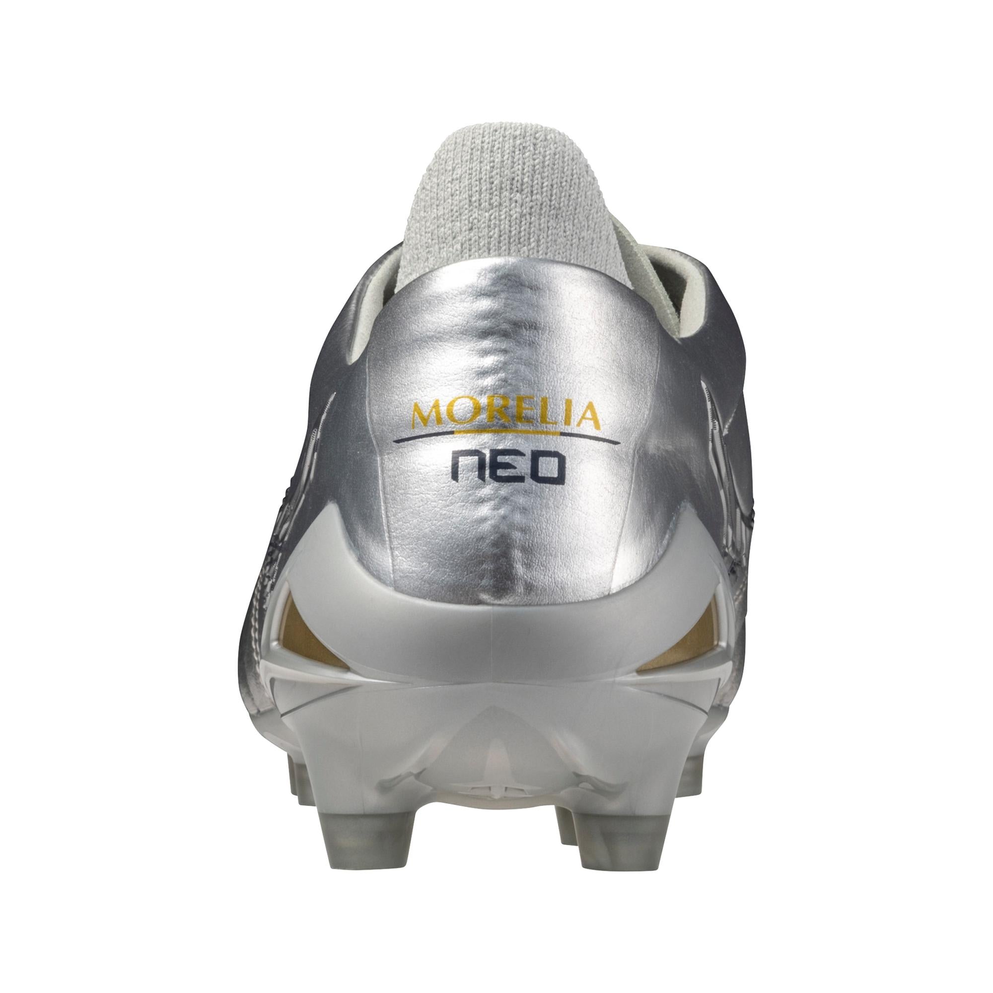 Morelia Neo IV FG Firm Ground Made in Japan KL Soccer Cleat, Platinum Silver