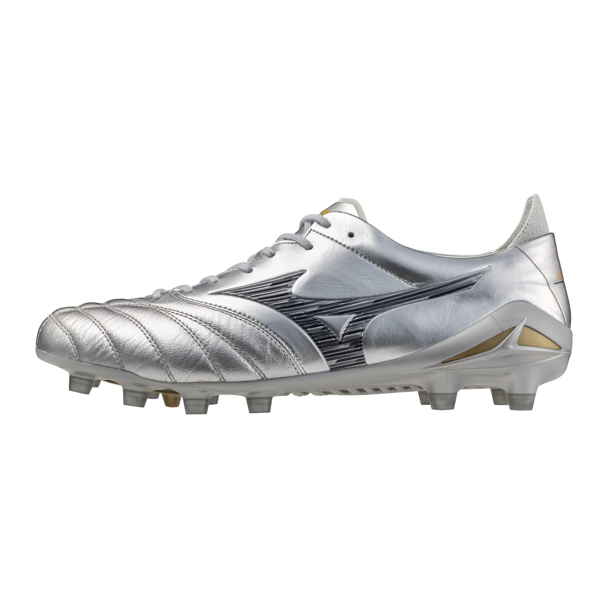 Morelia Neo IV FG Firm Ground Made in Japan KL Soccer Cleat, Platinum Silver