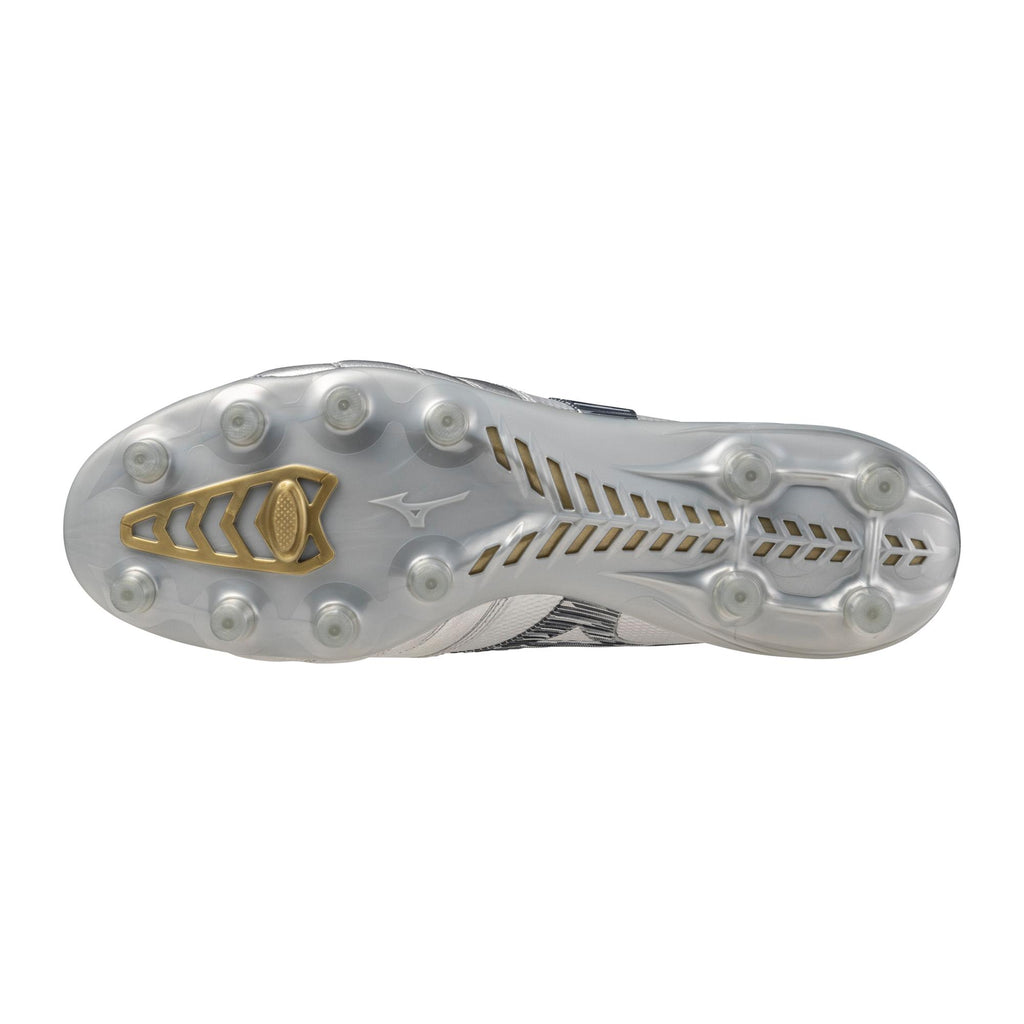 Morelia Neo IV Beta FG Firm Ground Made in Japan KL Soccer Cleat, Platinum Silver