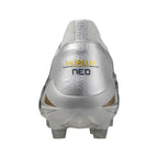 Morelia Neo IV Beta FG Firm Ground Made in Japan KL Soccer Cleat, Platinum Silver