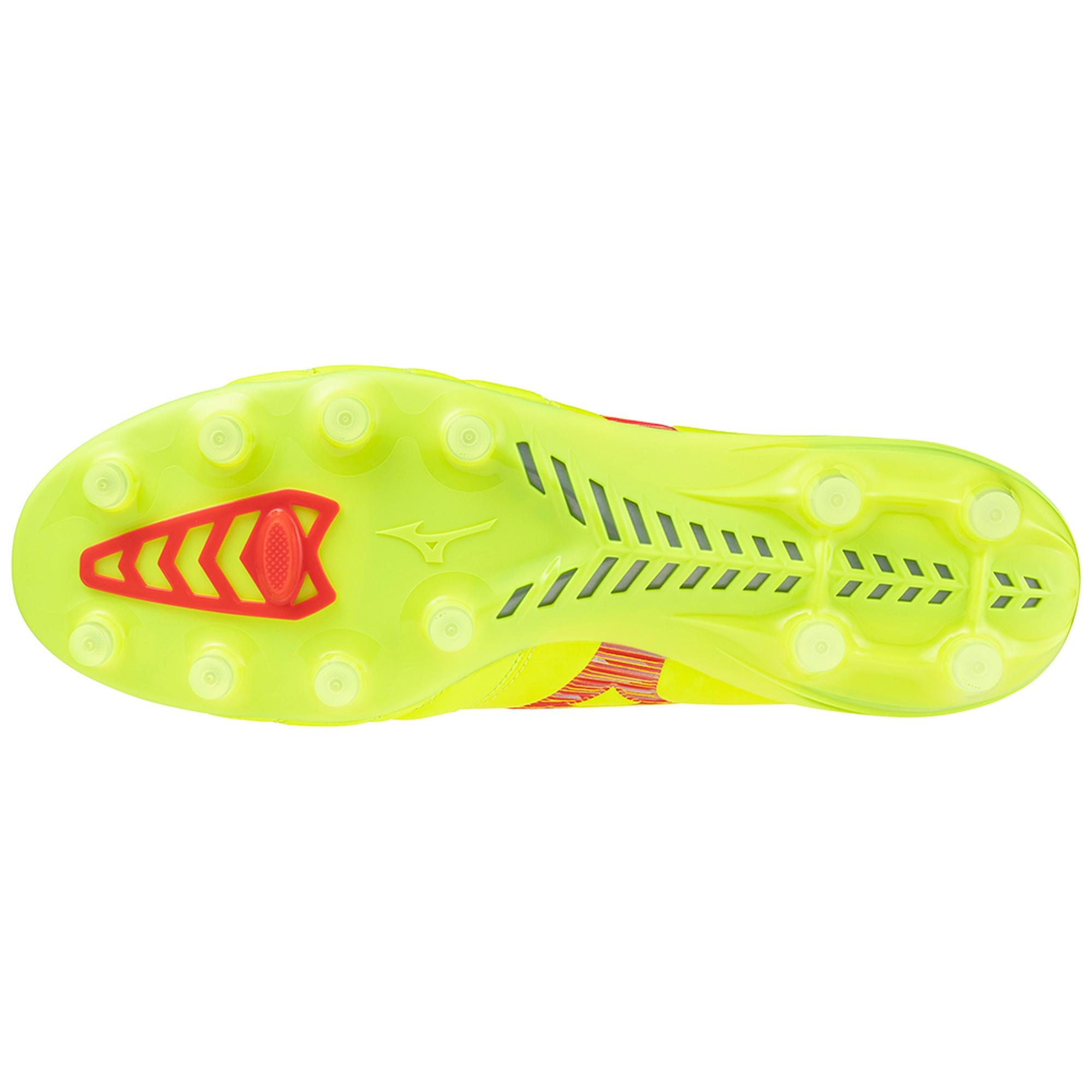 Morelia Neo IV Elite FG Firm Ground KL Soccer Cleat, Safety Yellow/Fiery Coral