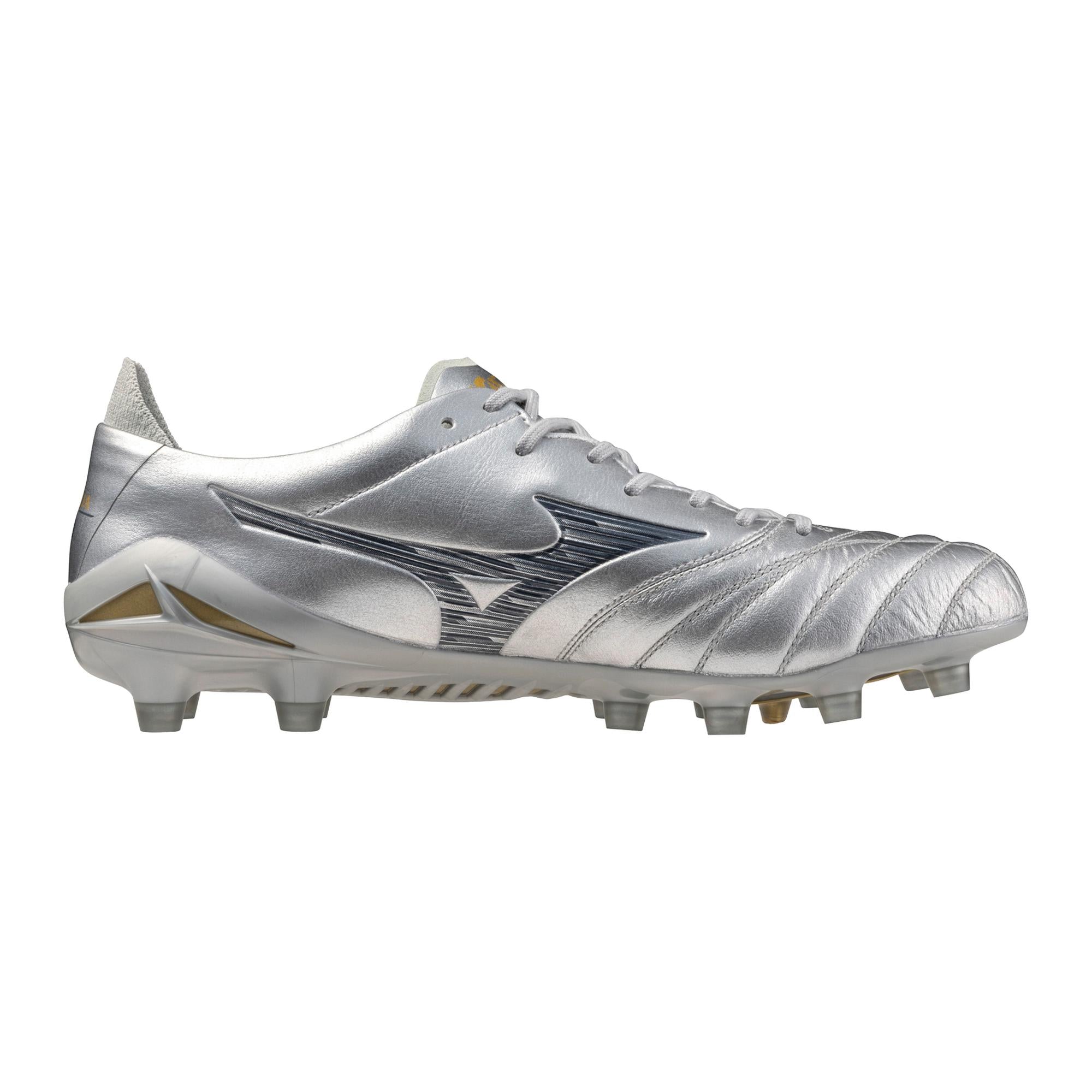 Morelia Neo IV Elite FG Firm Ground KL Soccer Cleat, Platinum Silver