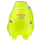 Morelia Neo IV Pro FG Firm Ground KL Soccer Cleat, Safety Yellow/Fiery Coral
