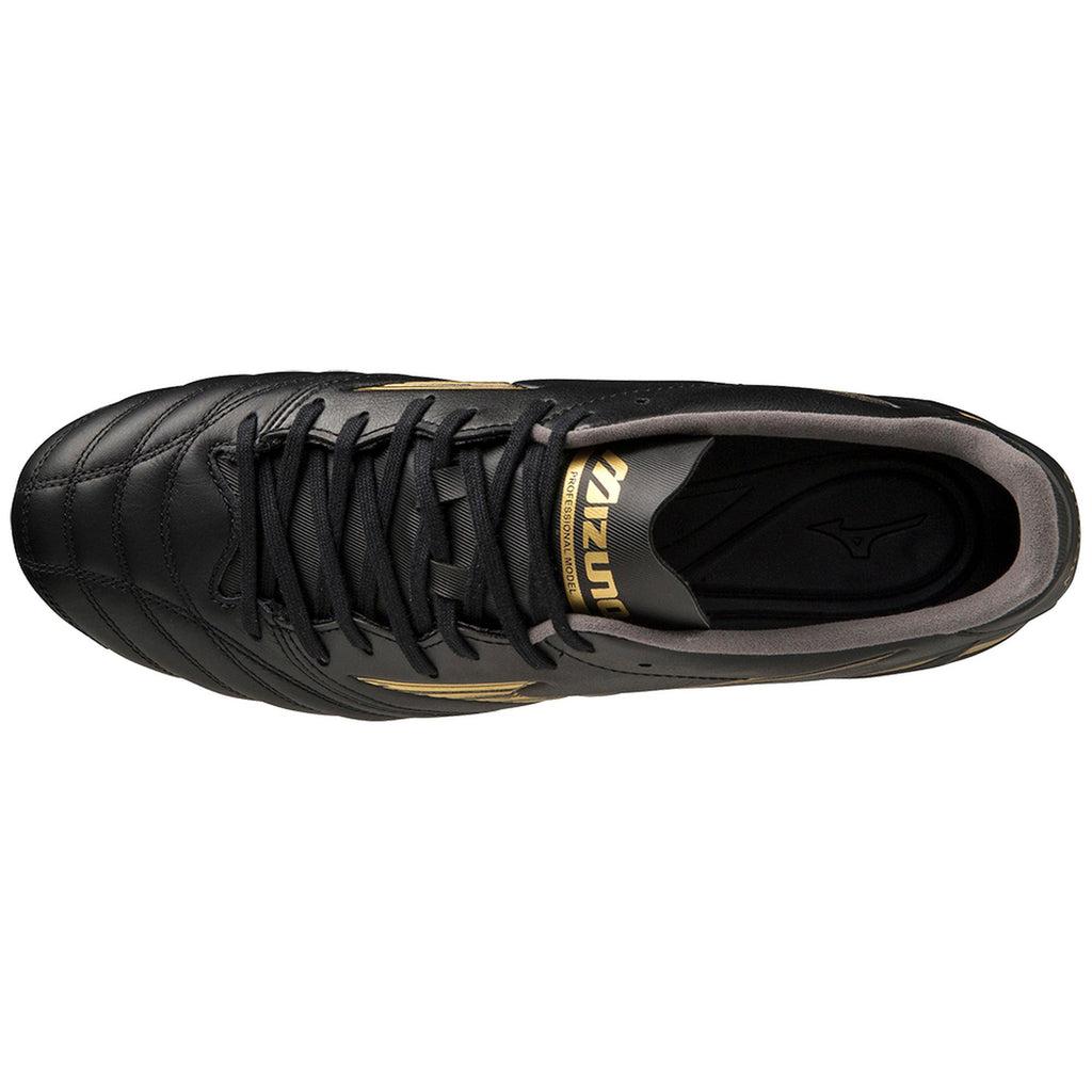 Morelia Neo IV Pro FG Firm Ground KL Soccer Cleat, Black/Gold