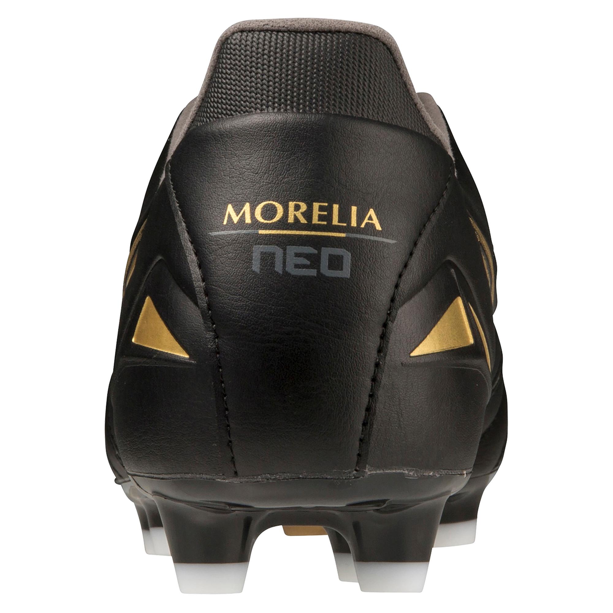 Morelia Neo IV Pro FG Firm Ground KL Soccer Cleat, Black/Gold