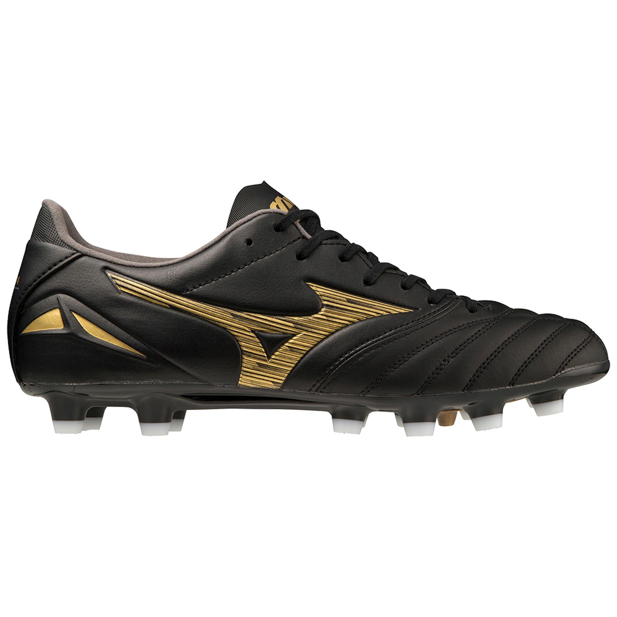 Morelia Neo IV Pro FG Firm Ground KL Soccer Cleat, Black/Gold
