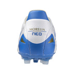 Morelia Neo IV Pro KL AG Artificial Grass Soccer Cleat, White/Mugen Blue
