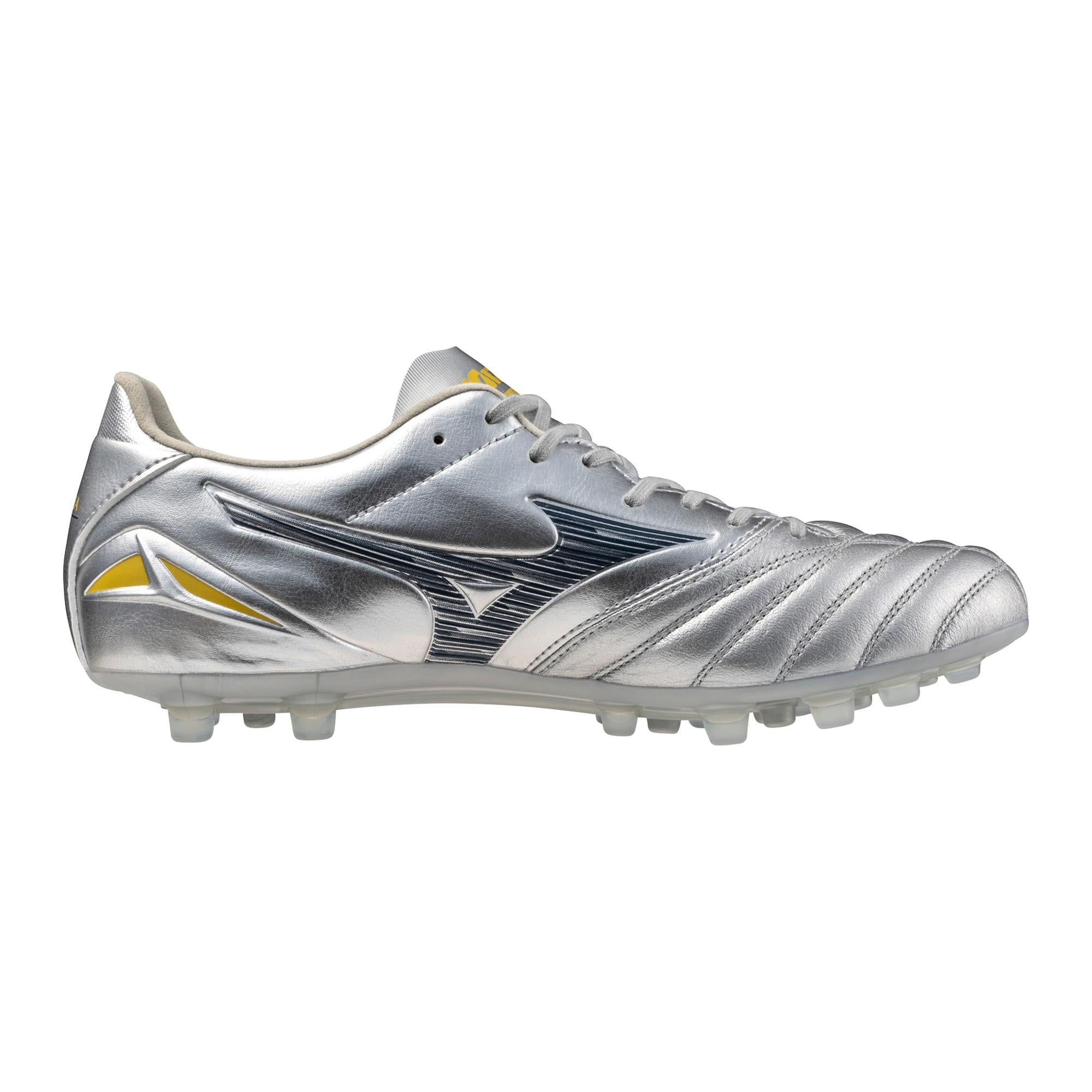 Morelia Neo IV Pro KL AG Artificial Grass Soccer Cleat, Platinum Silver