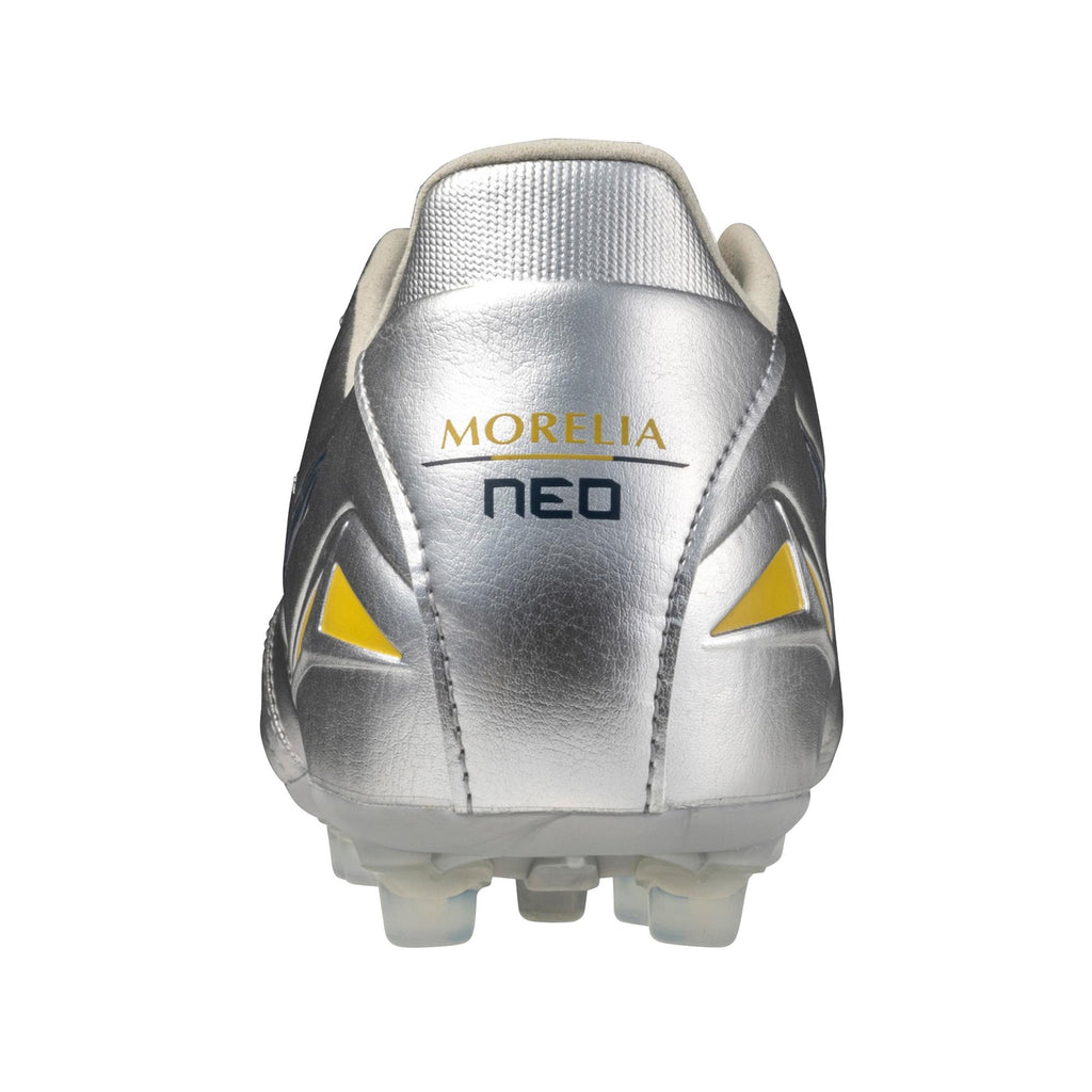 Morelia Neo IV Pro KL AG Artificial Grass Soccer Cleat, Platinum Silver