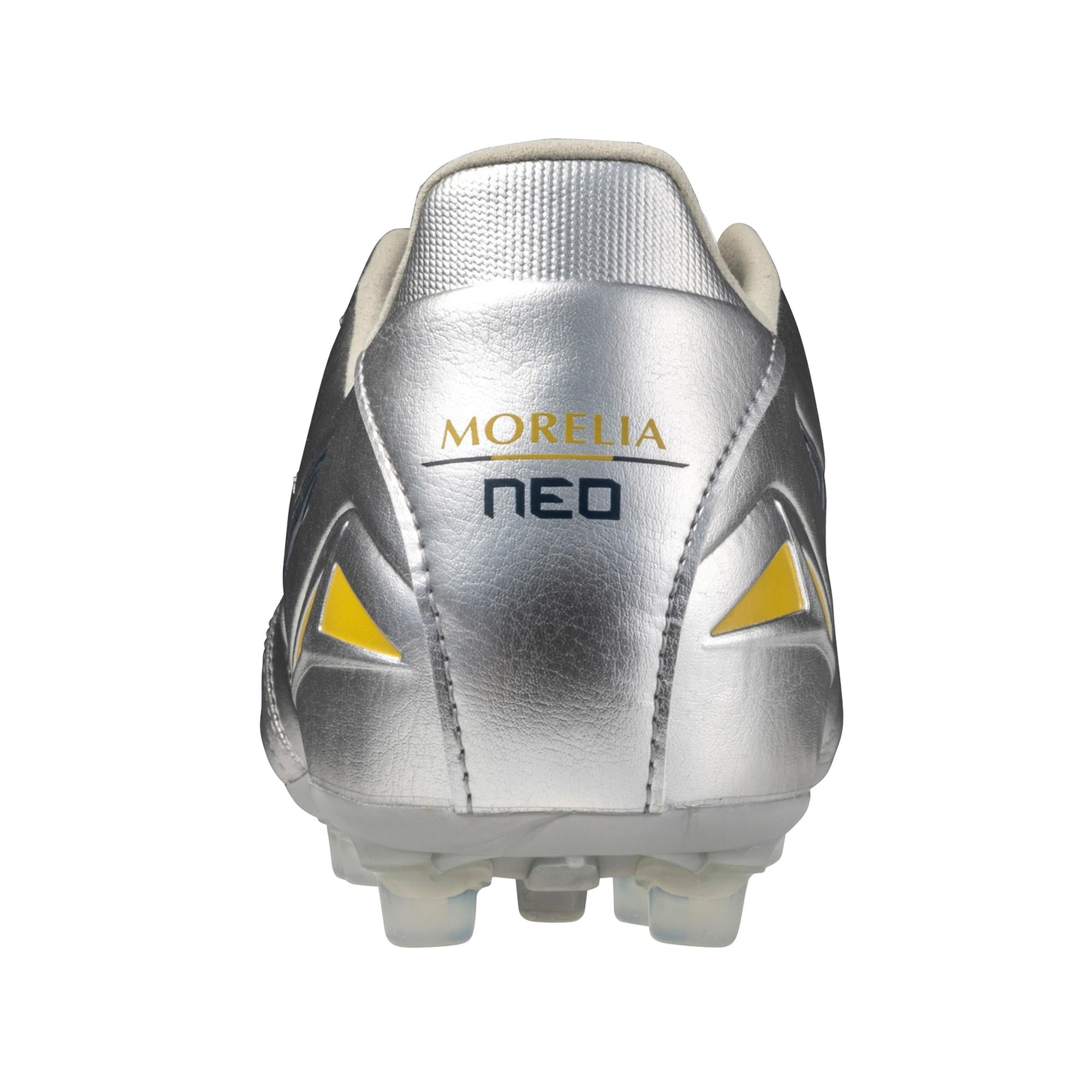 Morelia Neo IV Pro KL AG Artificial Grass Soccer Cleat, Platinum Silver