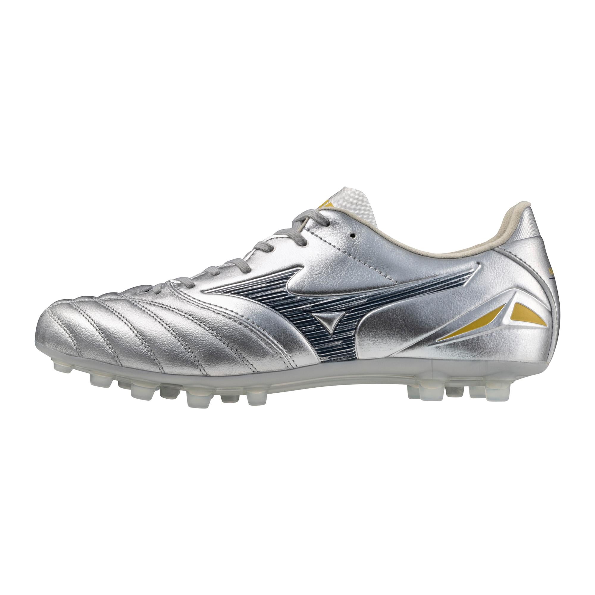 Morelia Neo IV Pro KL AG Artificial Grass Soccer Cleat, Platinum Silver