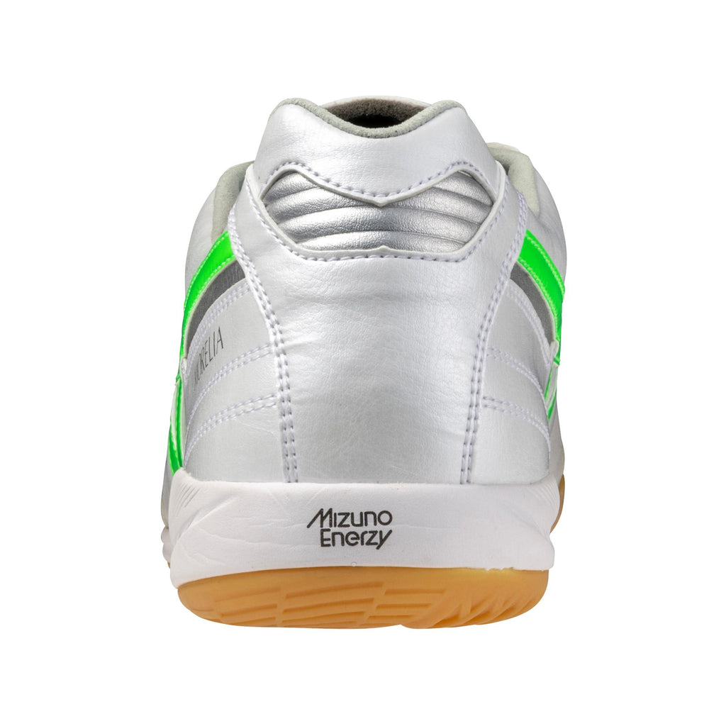 Morelia Sala Elite IN Indoor Soccer Shoe, White/Neon Green