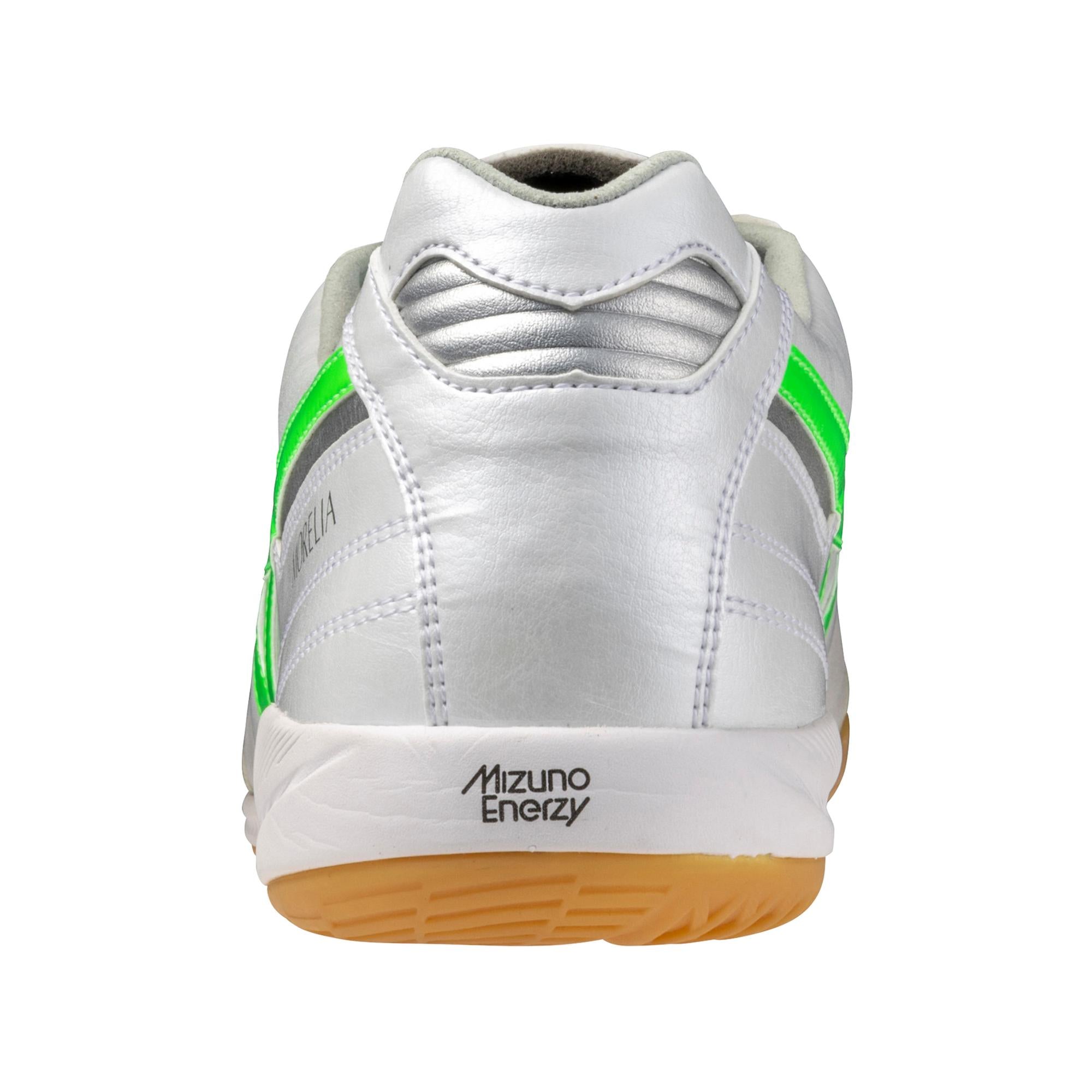 Morelia Sala Elite IN Indoor Soccer Shoe, White/Neon Green