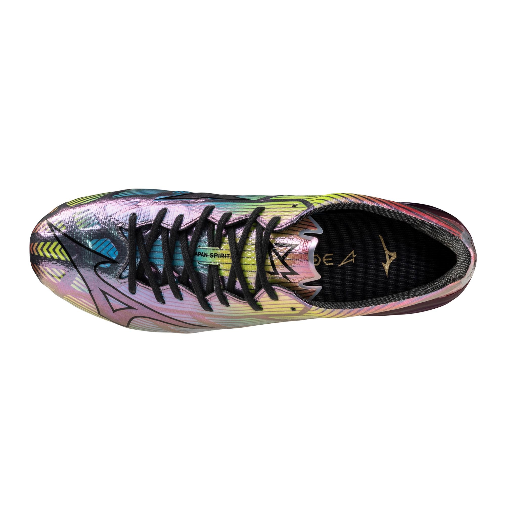 Mizuno Alpha II Japan FG Firm Ground Made In Japan Soccer Cleat, Black/Iridescent