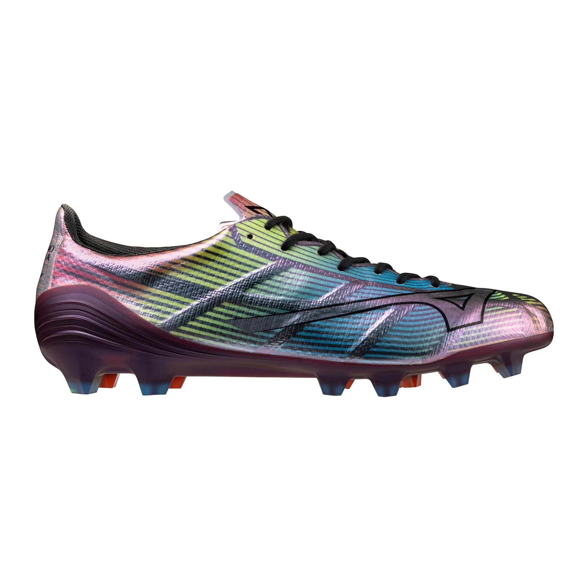 Mizuno Alpha II Japan FG Firm Ground Made In Japan Soccer Cleat, Black/Iridescent