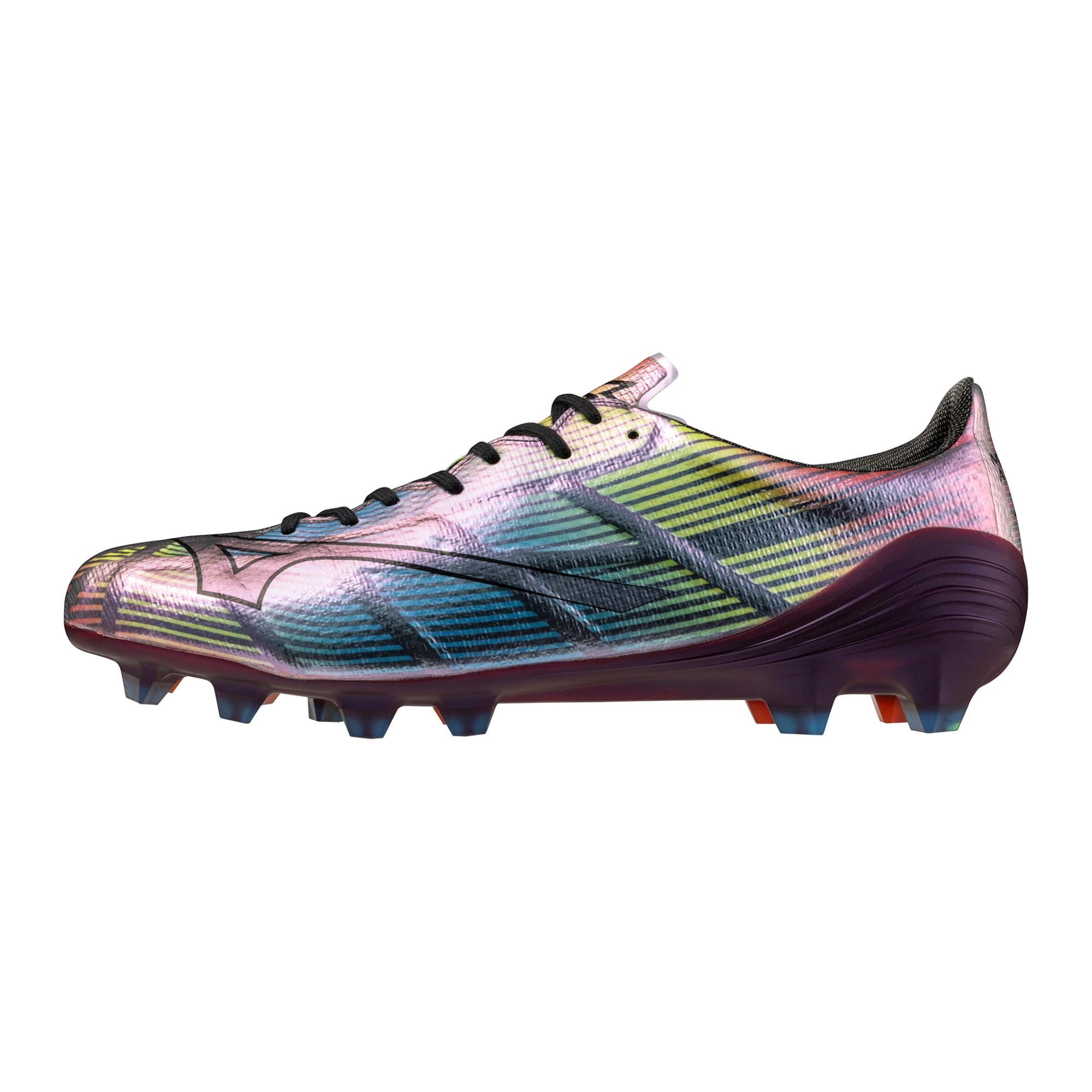 Mizuno Alpha II Japan FG Firm Ground Made In Japan Soccer Cleat, Black/Iridescent