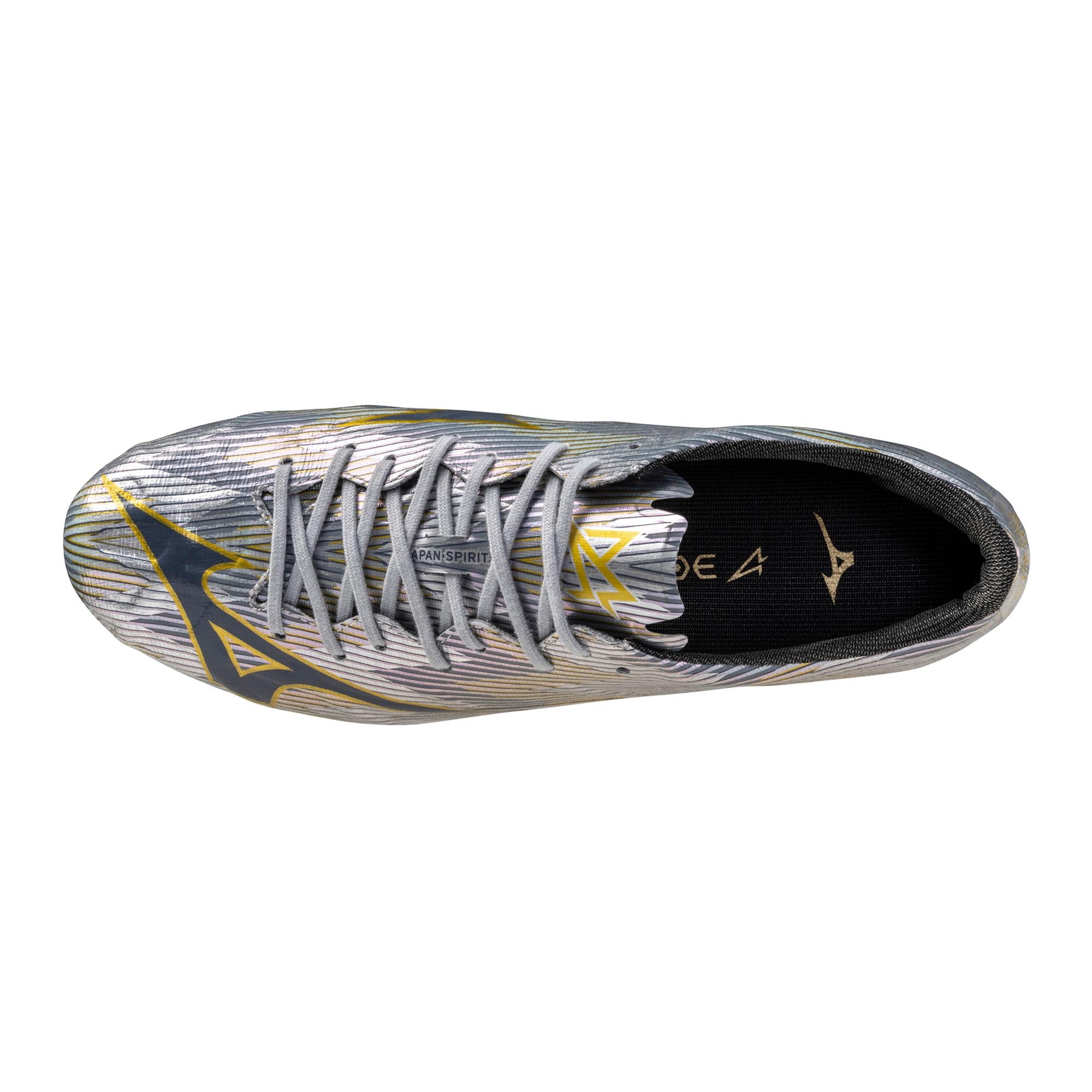 Mizuno Alpha II Japan AG Artificial Grass Soccer Cleat, Platinum Silver