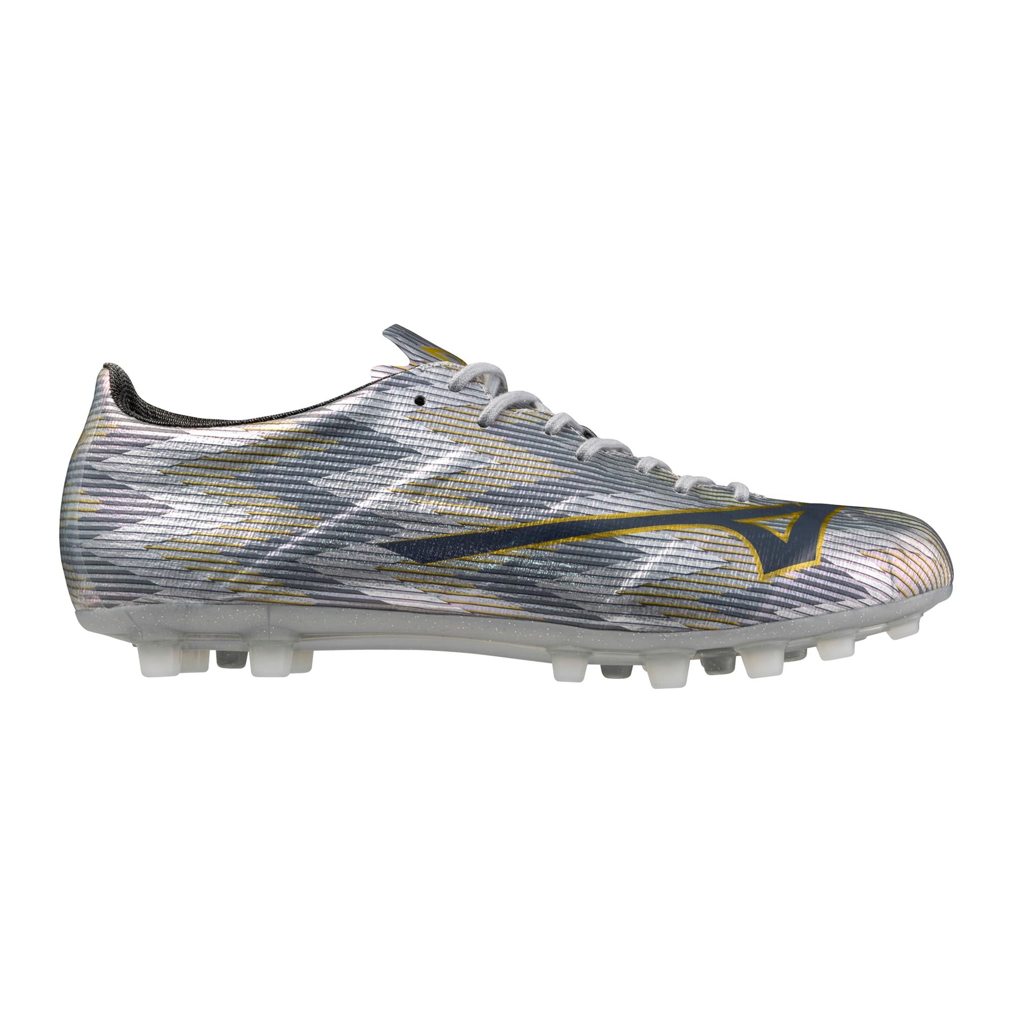 Mizuno Alpha II Japan AG Artificial Grass Soccer Cleat, Platinum Silver