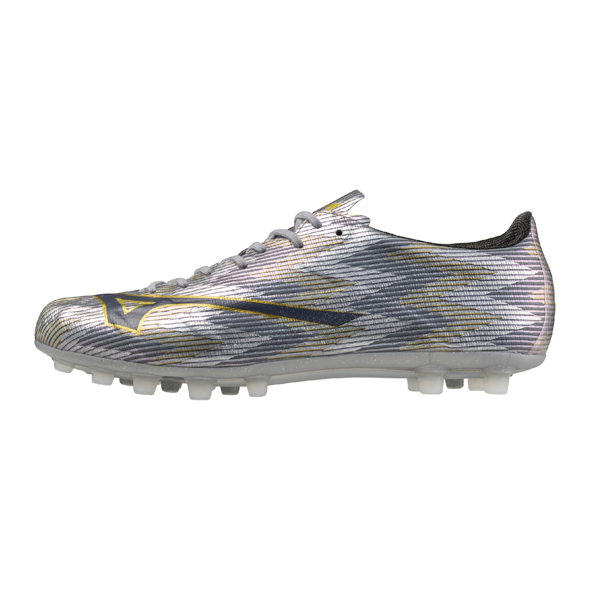 Mizuno Alpha II Japan AG Artificial Grass Soccer Cleat, Platinum Silver