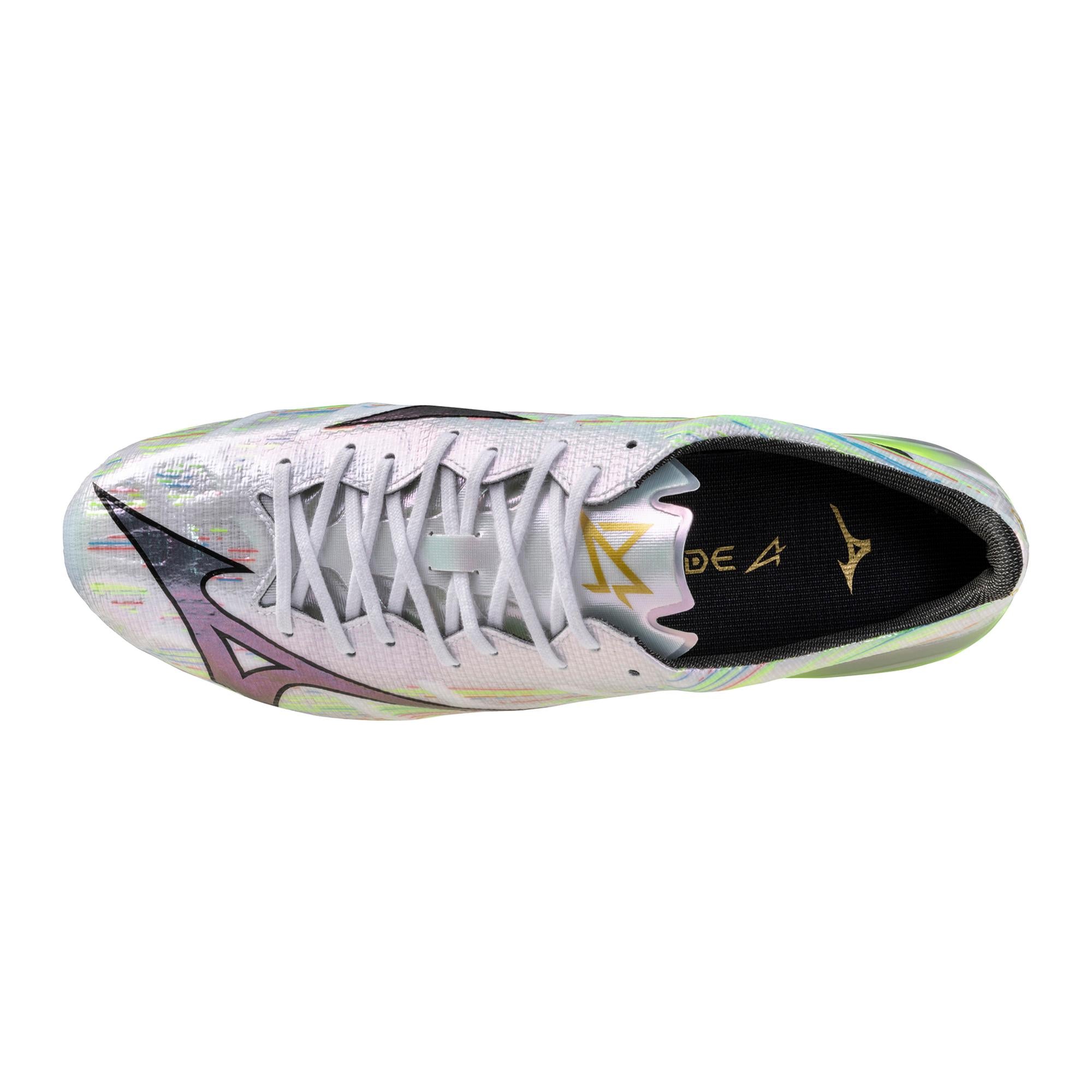 Mizuno Alpha II Elite FG Firm Ground Soccer Cleat, White/Neon Green