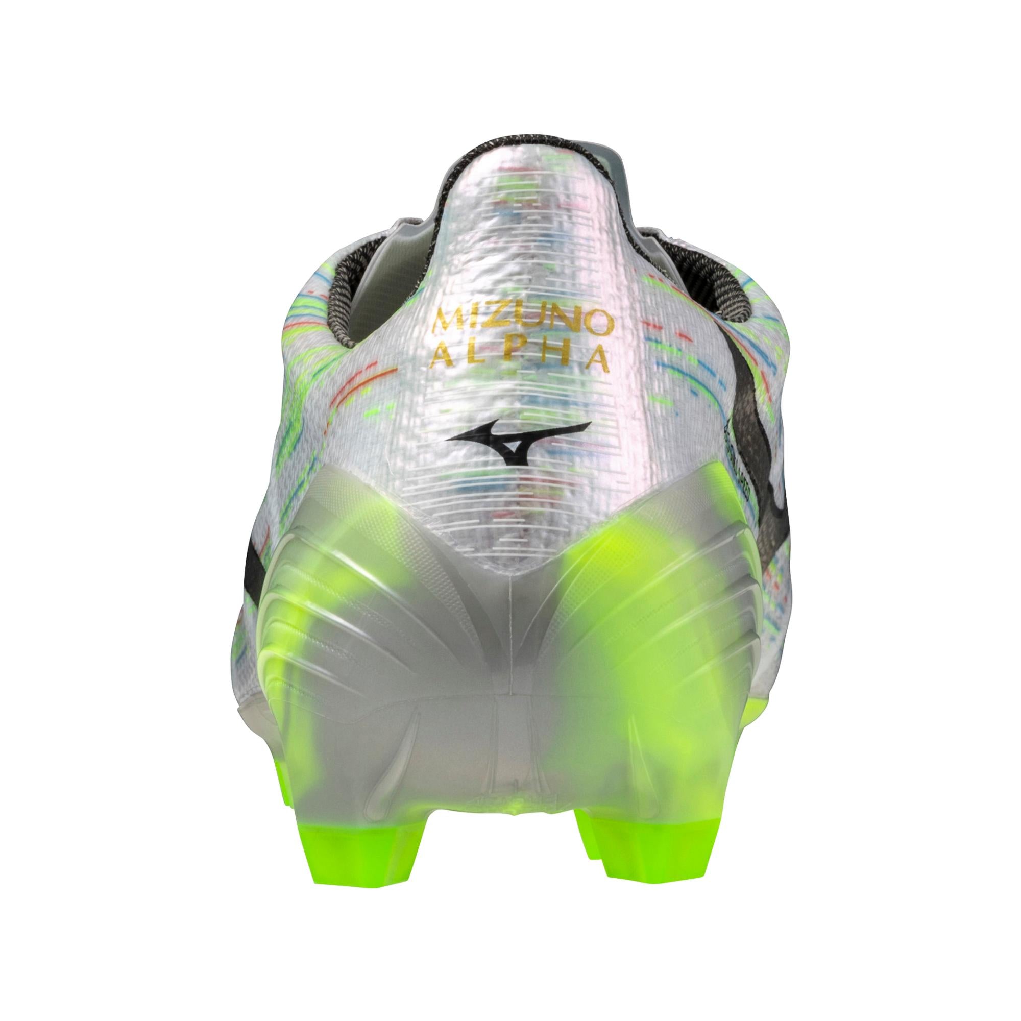 Mizuno Alpha II Elite FG Firm Ground Soccer Cleat, White/Neon Green