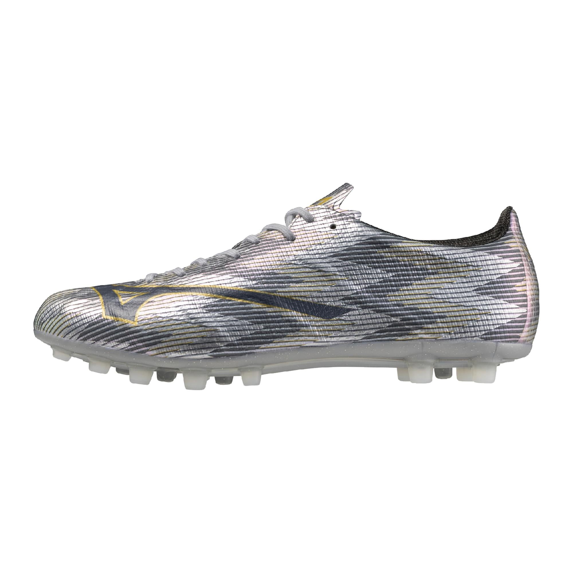 Mizuno Alpha II Elite AG Artificial Grass Soccer Cleat, Platinum Silver