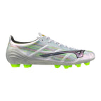 Mizuno Alpha II Pro FG Firm Ground Soccer Cleat, White/Neon Green
