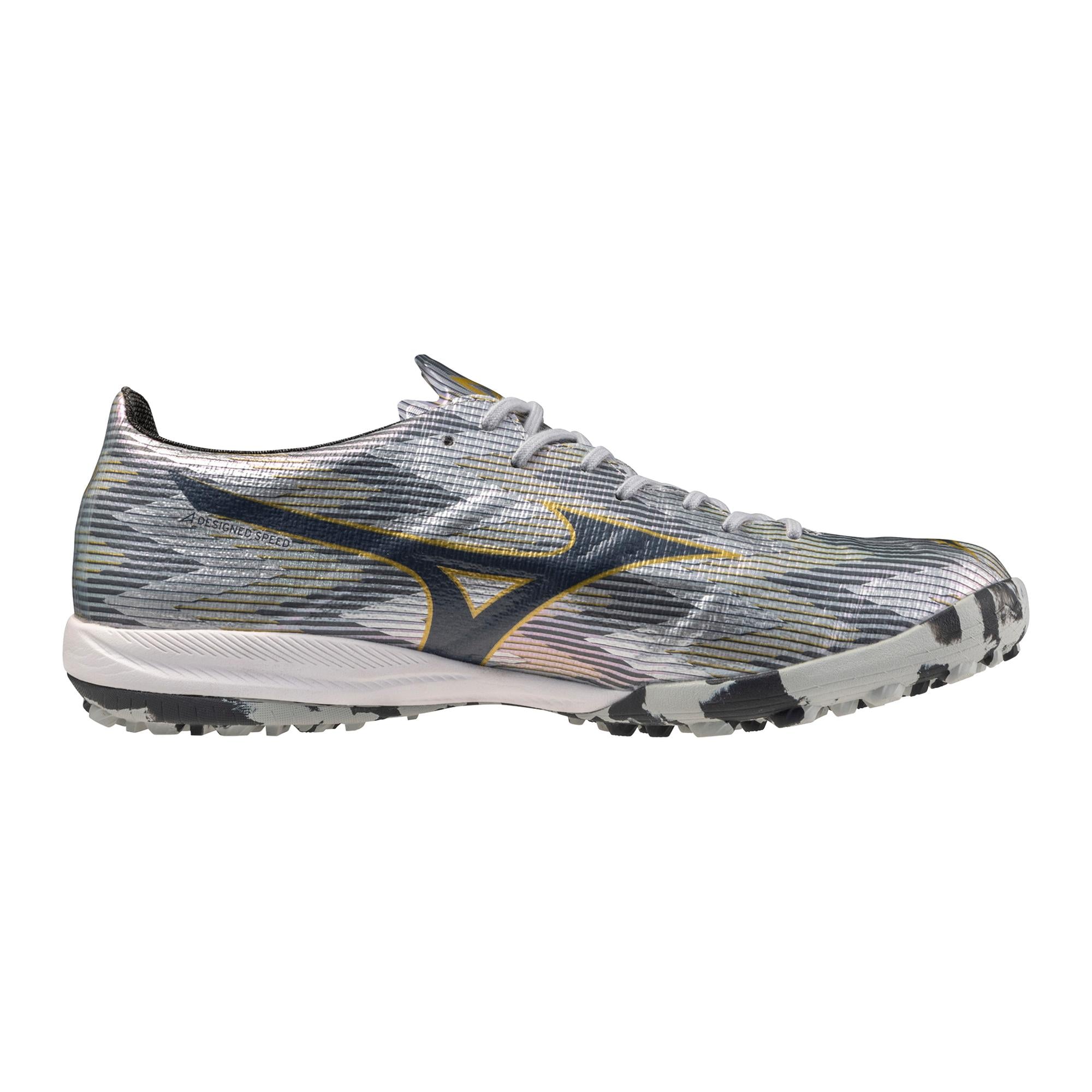 Mizuno Alpha II Elite AS Turf Soccer Shoe, Platinum Silver
