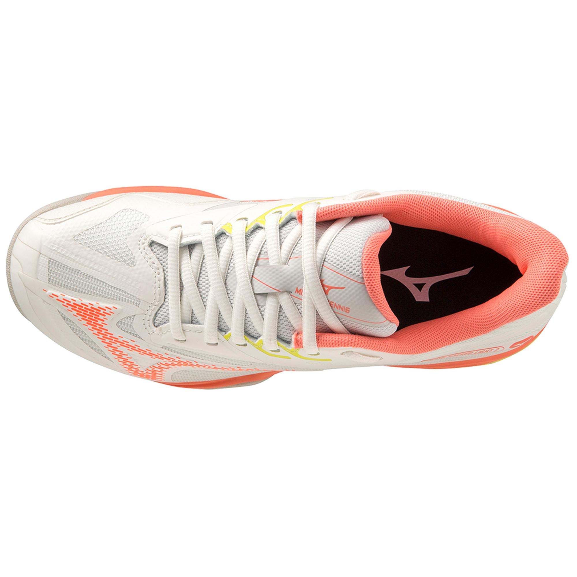 Wave Exceed Light 2 AC Women's Tennis Shoe, Snow White/Fusion Coral