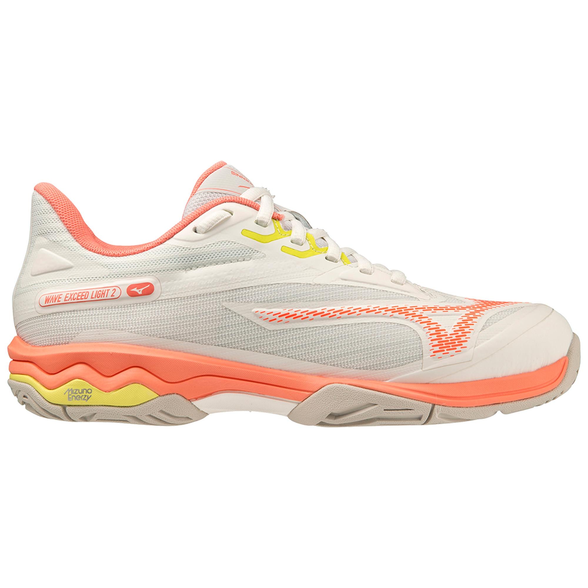 Wave Exceed Light 2 AC Women's Tennis Shoe, Snow White/Fusion Coral