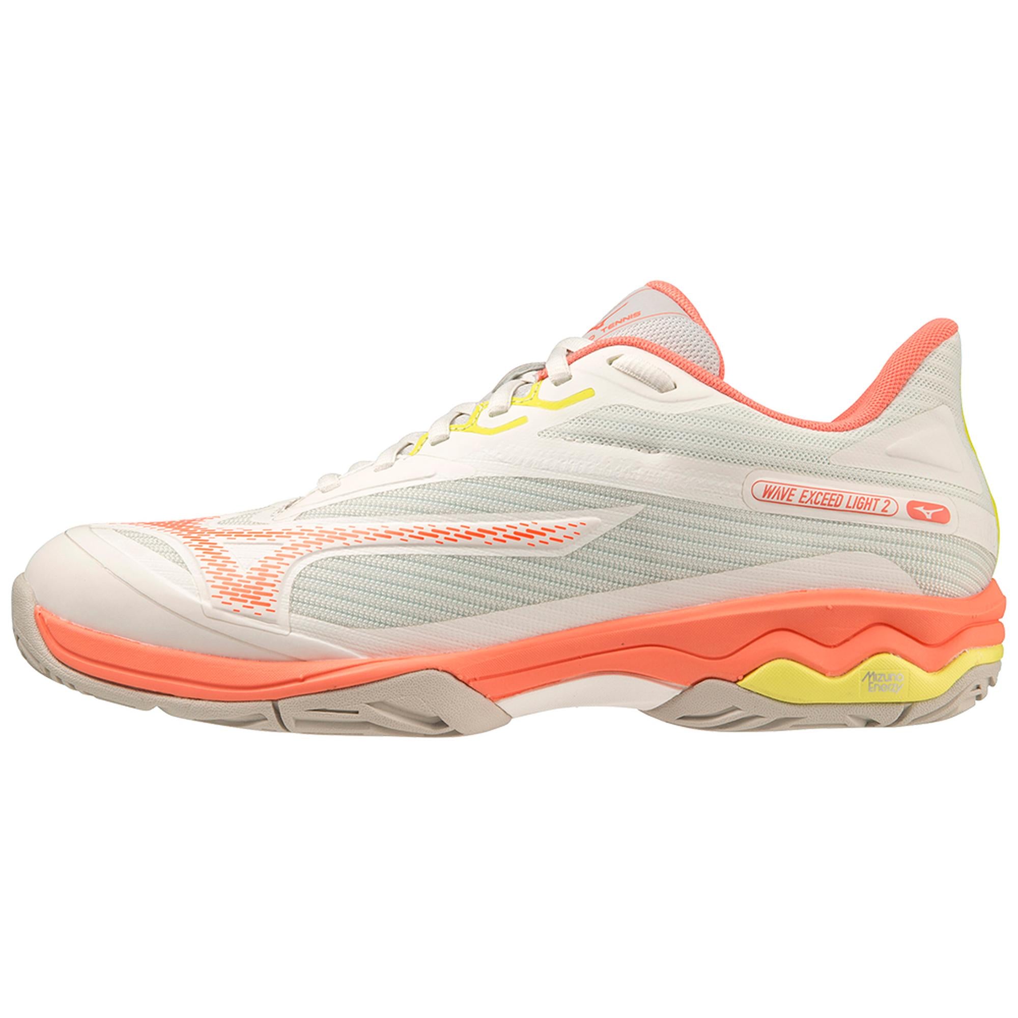 Wave Exceed Light 2 AC Women's Tennis Shoe, Snow White/Fusion Coral